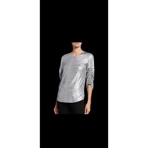 Kobi Halperin Silver Calisa Ruched Metallic Top Size Xtra Small Pre Owned